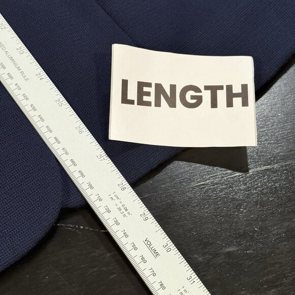 41 Hawthorn Navy Blue Knit One Button Blazer Jacket Elbow Patches Women size XL - Picture 9 of 13